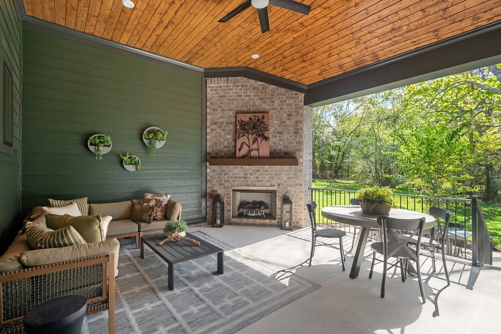 Representative model: covered outdoor living space in a Belterra model home in another community, not 1600 Wisconsin Avenue, Brentwood TN