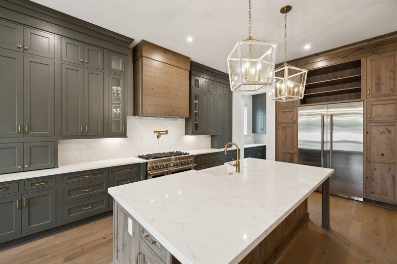 Representative photo: kitchen with an oversized island in an Elmsley plan home, not 1817 Dartmouth Drive, Brentwood TN